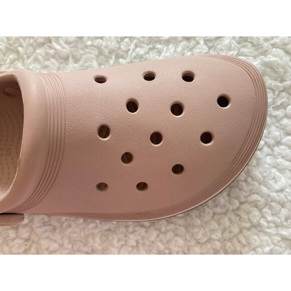 Crocs unisex platform off court clog sandals, pink clay, slip on, W 7 M 5 - Picture 6 of 9